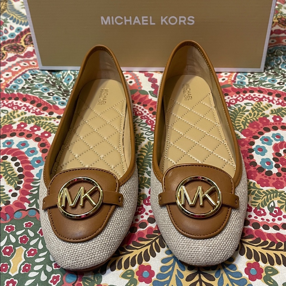 Michael Kors Ballet Flats “Lillie Moccasin” Hemp Size 10 NEW NIB